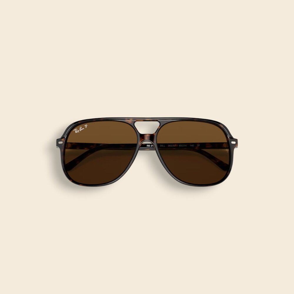 Ray-Ban Bill Sunglasses RB2198, Havana, 56mm Brown Polarized Lenses, NWT